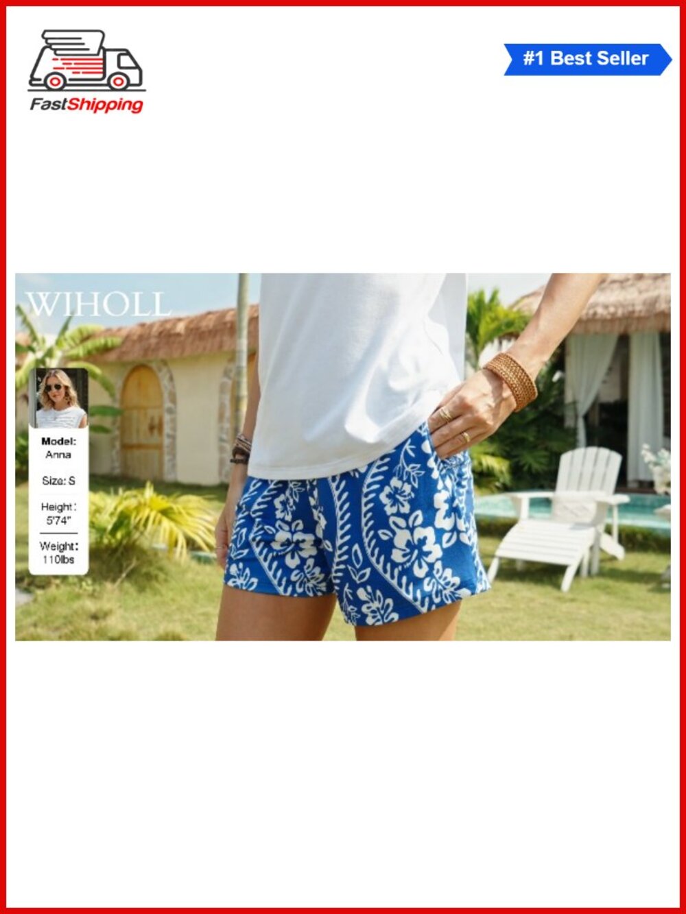 ✨ Two Piece Short Set Sleeveless Top Ruch Drawstring Shorts Pockets Polyester - Picture 6 of 6